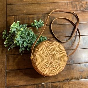 Rattan crossbody bag